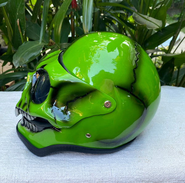 Goblin Grim Reaper Visor Full face Helmet Green – Custom Airbrush Helmet