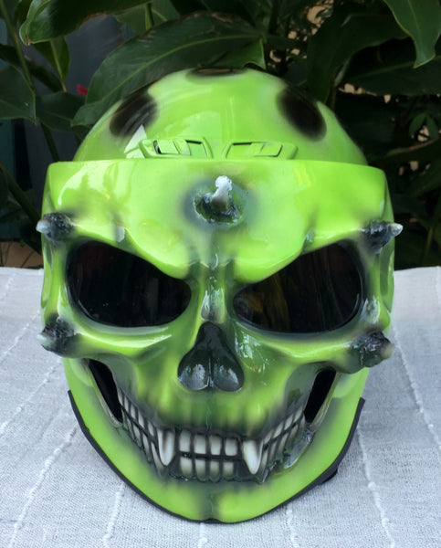 Goblin Grim Reaper Visor Full face Helmet Green – Custom Airbrush Helmet