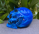 Beast X-Men Blue Monster Horn Satan Custom Demon DOT Helmet Devil 3D