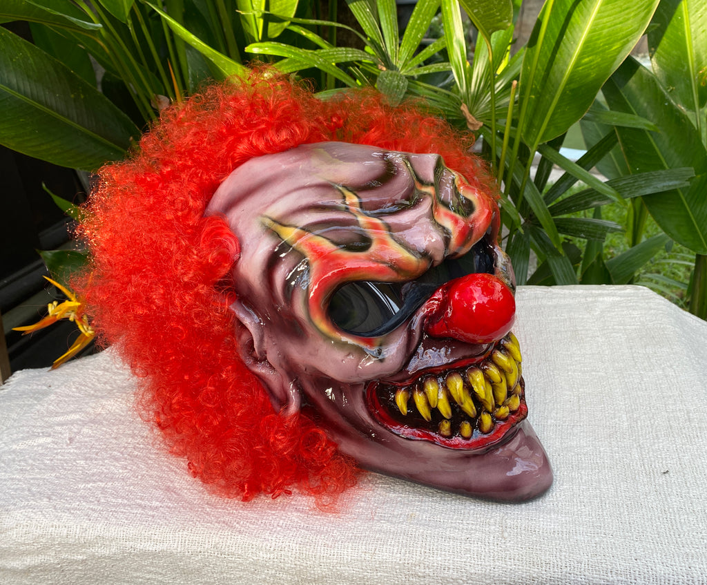 Monster Killer Clown Helmet with Airbrushed Flames Custom Motorcycle Helmet