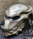 Predator 3D Helmet Sliver Alien Helmet Dreads  Airbrush