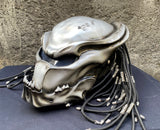 Predator 3D Helmet Sliver Alien Helmet Dreads  Airbrush