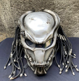 Predator 3D Helmet Sliver Alien Helmet Dreads  Airbrush