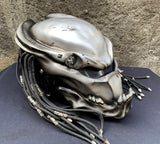 Predator 3D Helmet Sliver Alien Helmet Dreads  Airbrush