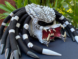 Predator helmet Ghost Rider Alien Custom Motorcycle Helmet with Dreadlocks and Fangs